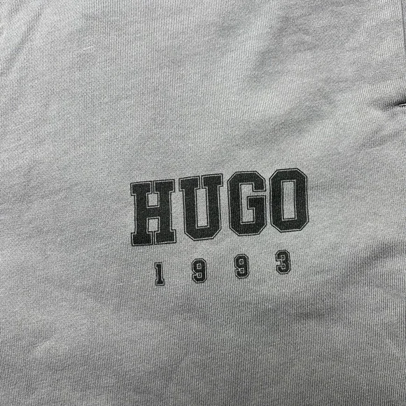 Hugo Boss Terry Knit Logo Sweatpants Joggers Mens XL Gray Tapered Cotton - Picture 4 of 14